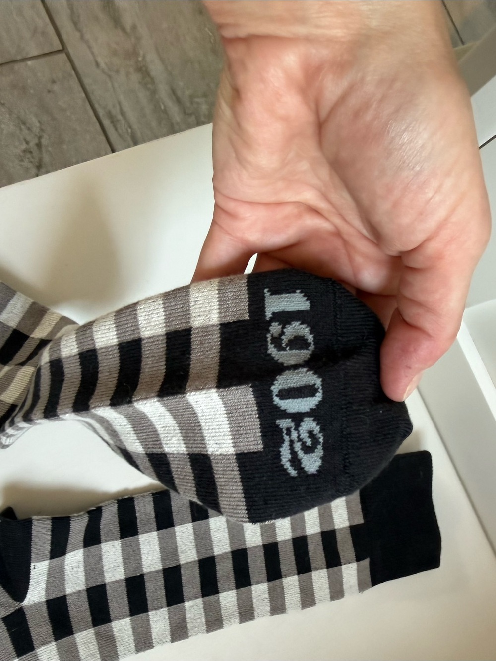 Men's Black & white checked Dress Socks — Classic Comfort